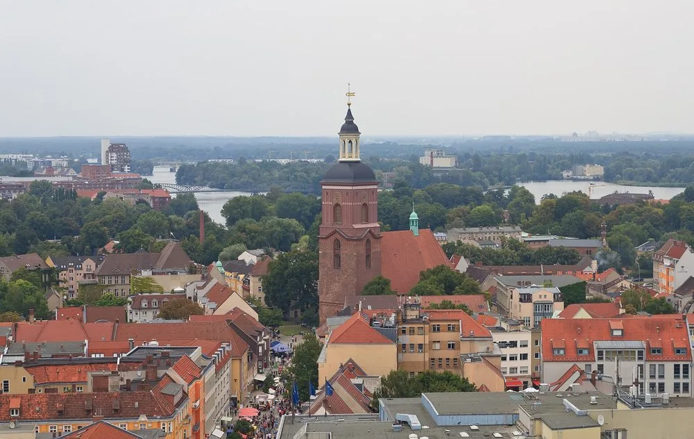 Blick über die Altstadt Spandau mit Nikolaikirche, Berlin-Spandau